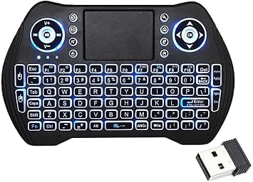 Coverzone Mini Kablosuz Klavye BT + 2.4GHz  ift Mod Ba lant , Dahili Touchpad, RGB Arka Ayd nlatma, USB Al c l , Smart TV Android TV Box PC Tablet Telefon HTPC Projekt r PS3 Uyumlu | KSW1