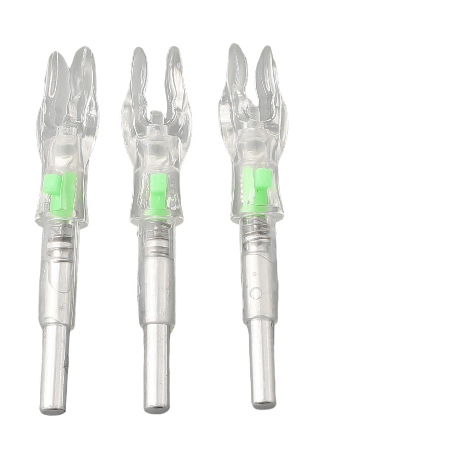 Lot de 3 encoches de flèche lumineuses à LED de 4,2 mm, pour pointes fluorescentes rouge/bleu/vert, pour allumage automatique lors de la prise de vue, batterie longue durée, matériau PE, pour