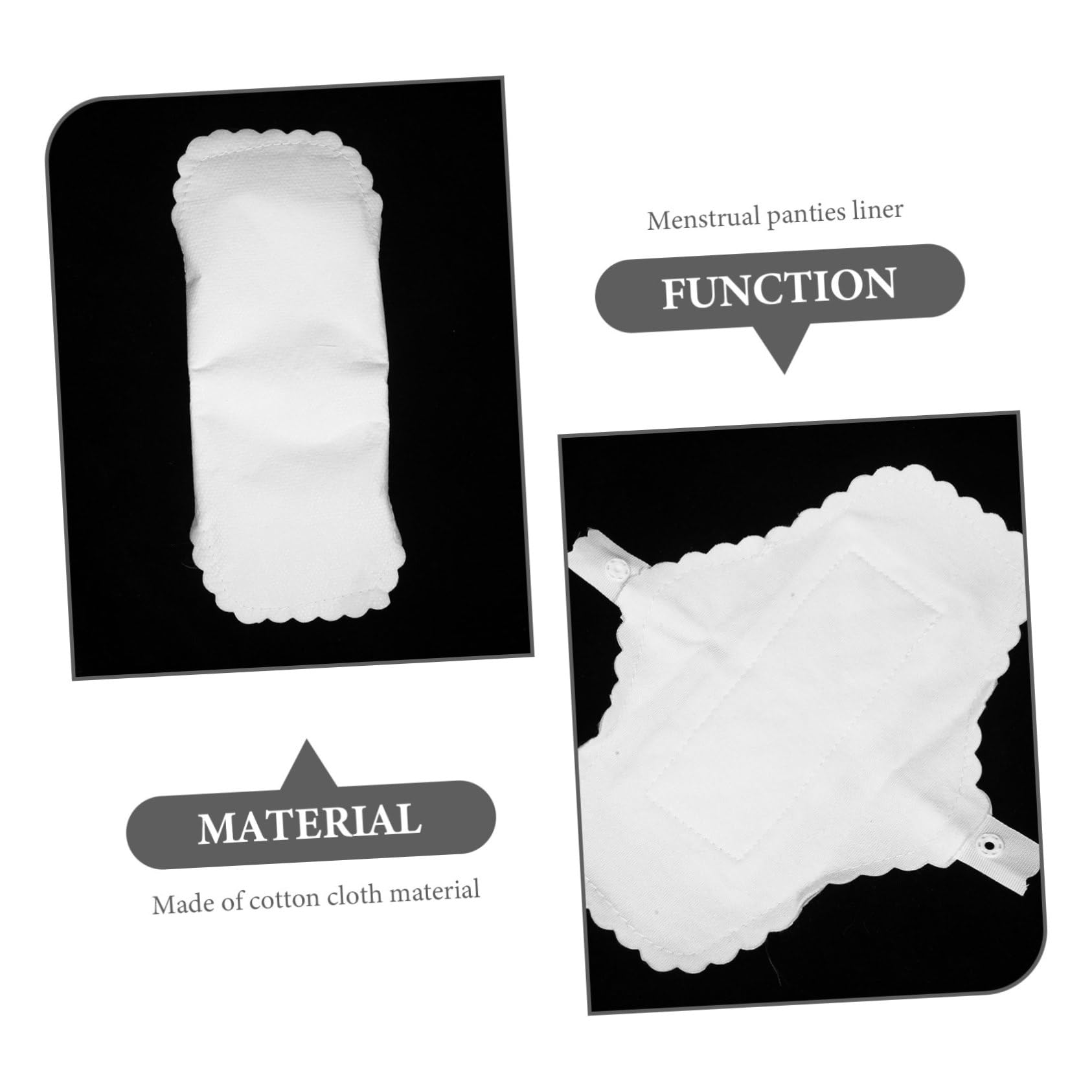 FRCOLOR Protector de Bragas Menstruales de Algodón Reutilizable para Uso Diario, 10 Piezas Tela de Algodón Lavable y Diseño Cómodo para Mujeres y Niñas