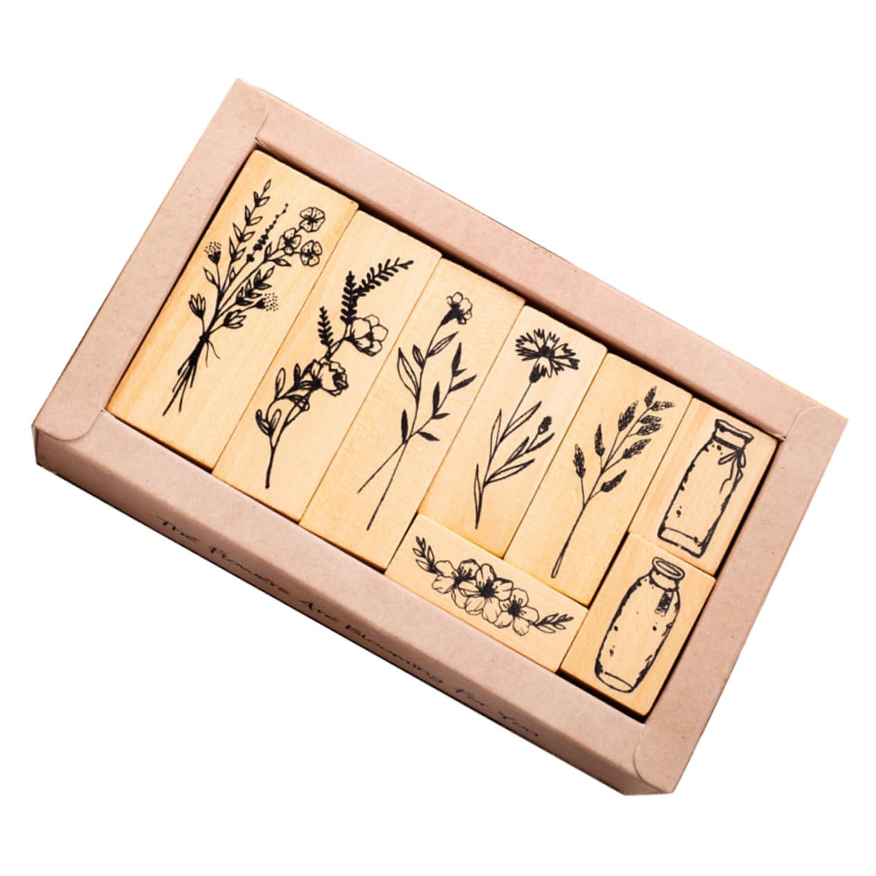 Operitacx 4 Set Di Combinazione Di Legno Di Loto Retrò Set Di Timbri Vaso Per Piante Diario Album Fotografico Fai Da Te Diario Timbro Decorativo Appunti Sulla Giungla Timbri
