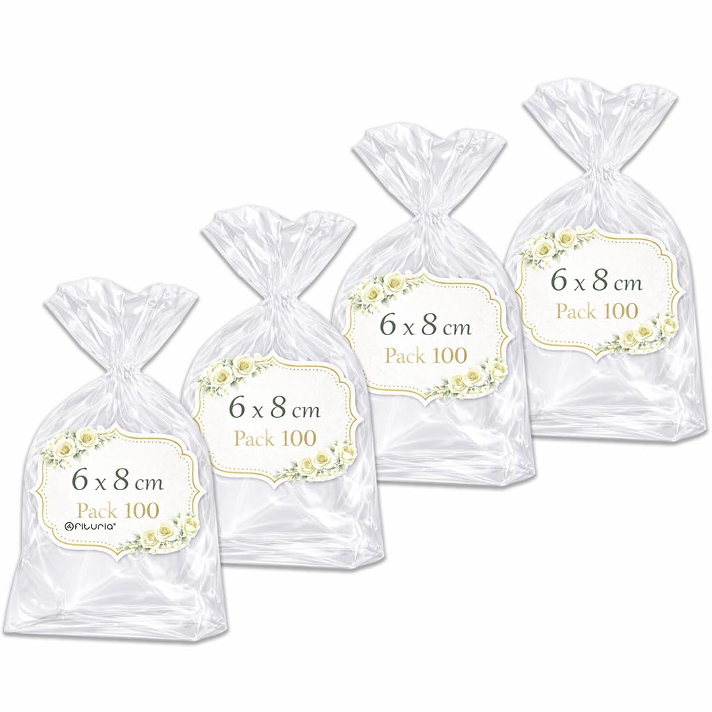 Ofituria Bolsas Celofán Transparente 10 x 15 cm, Bolsas Transparentes para Chuches y Regalos – Bolsas Plastico Transparente para Cumpleaños Infantiles, Galletas y Detalles, 1 Pack (100 Bolsas) — view 10