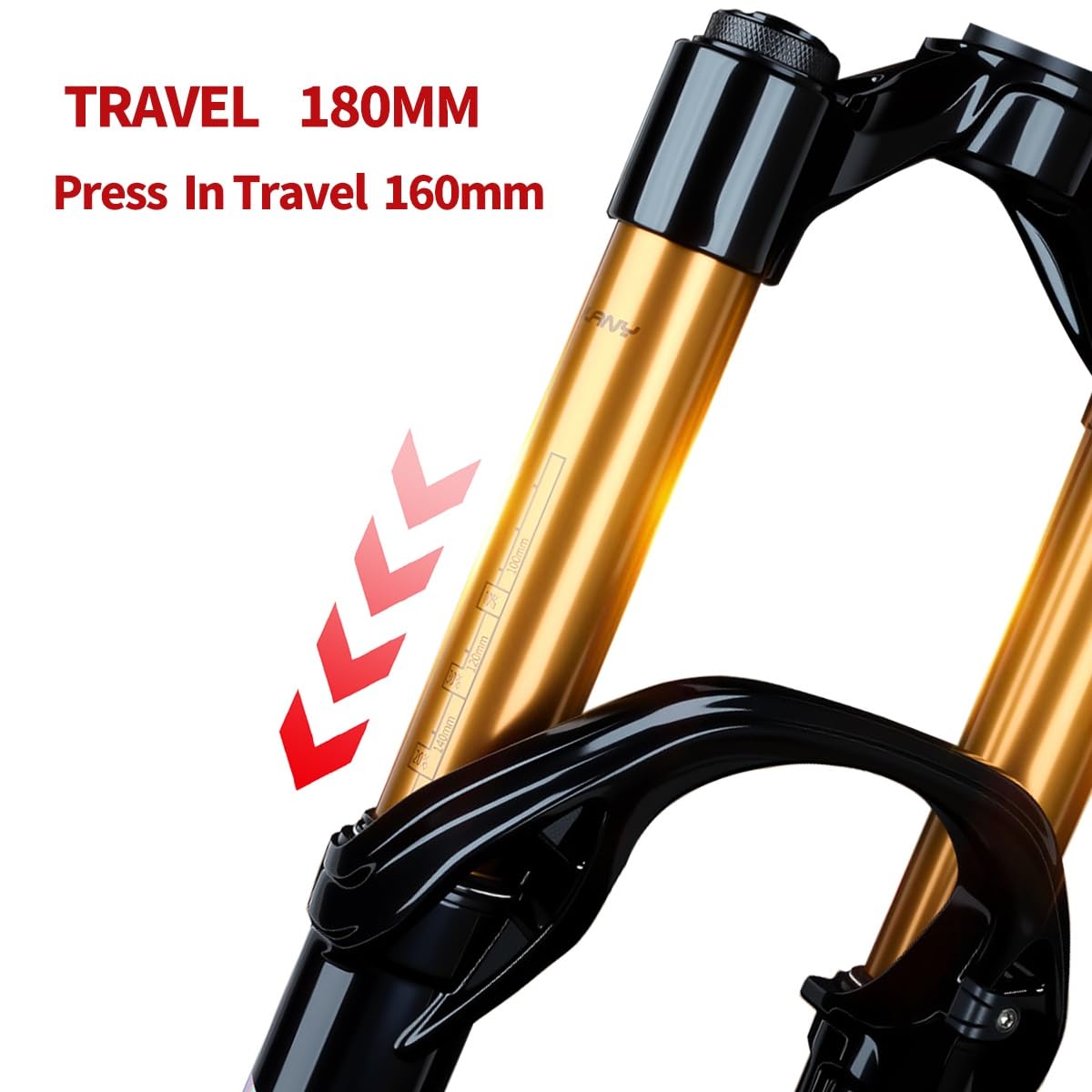 Widelec pneumatyczny do rowerów górskich z osią wtykową 26"/27,5"/29" widelec rowerowy 15 x 110 mm Boost 1-1/2" stożkowy hamulec tarczowy MTB skok sprężyny 26" 130 mm, 27,5"/29" 140 mm do AM/XC