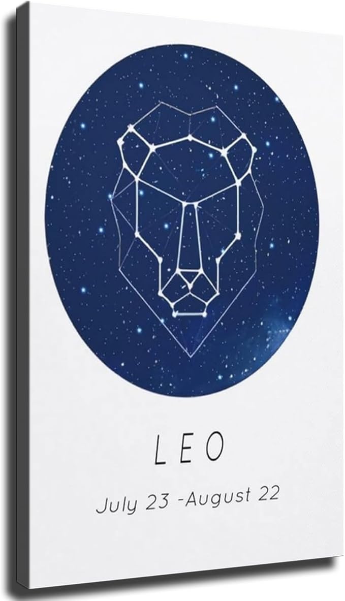 Zodiac Sign Aesthetic -Leo Sign Canvas HD printing poster creative room aesthetics be the perfect wall art decoration for home office gym bar (12x18inch-Unframed)