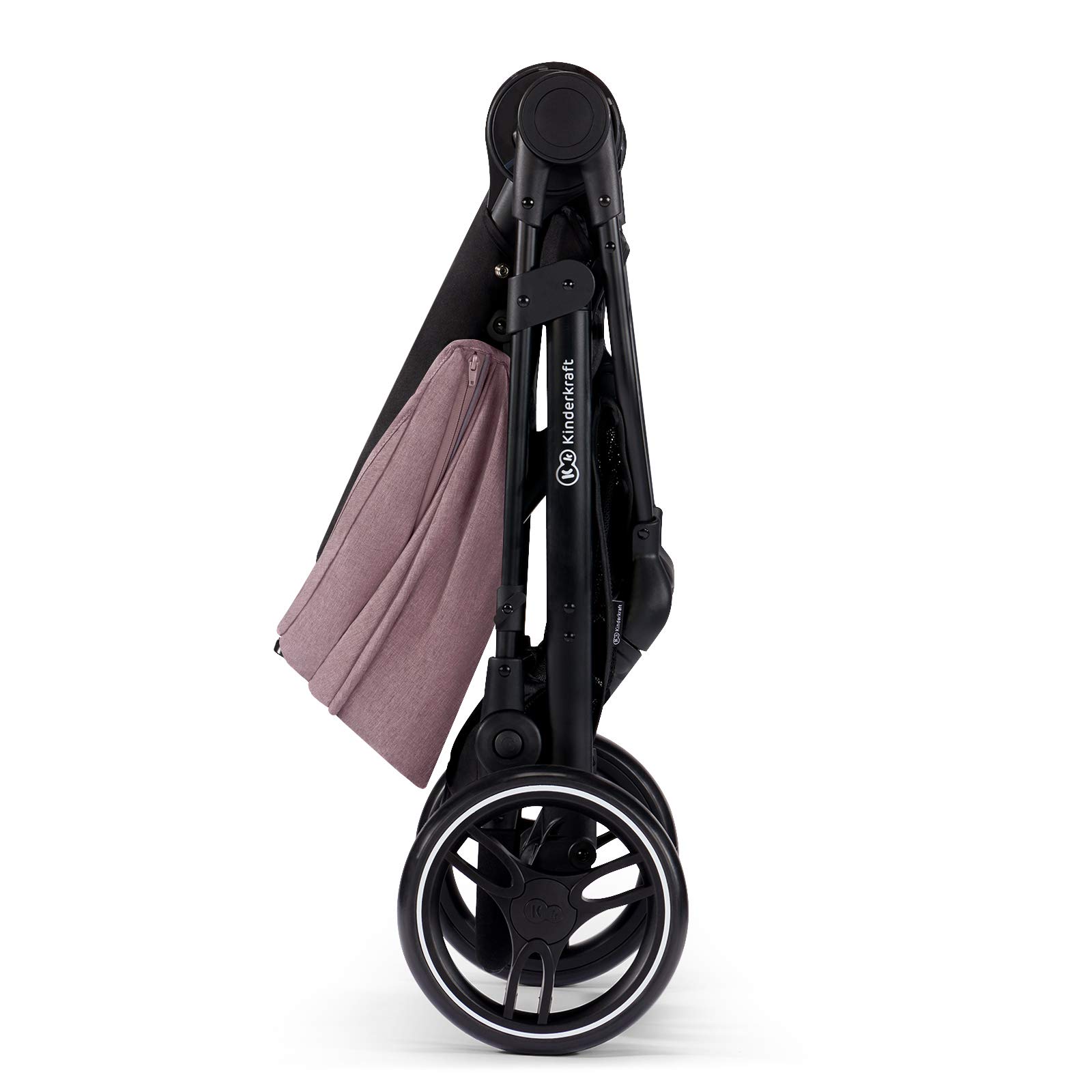 Kinderkraft VESTO Poussette Canne, Poussette Compacte, Poussette Bébé, Siège Réversible, Position Allongée, Avec Accessoires, Légère, Roues en mousse durable, Imperméable avec Filtre UPF 50+, Rose
