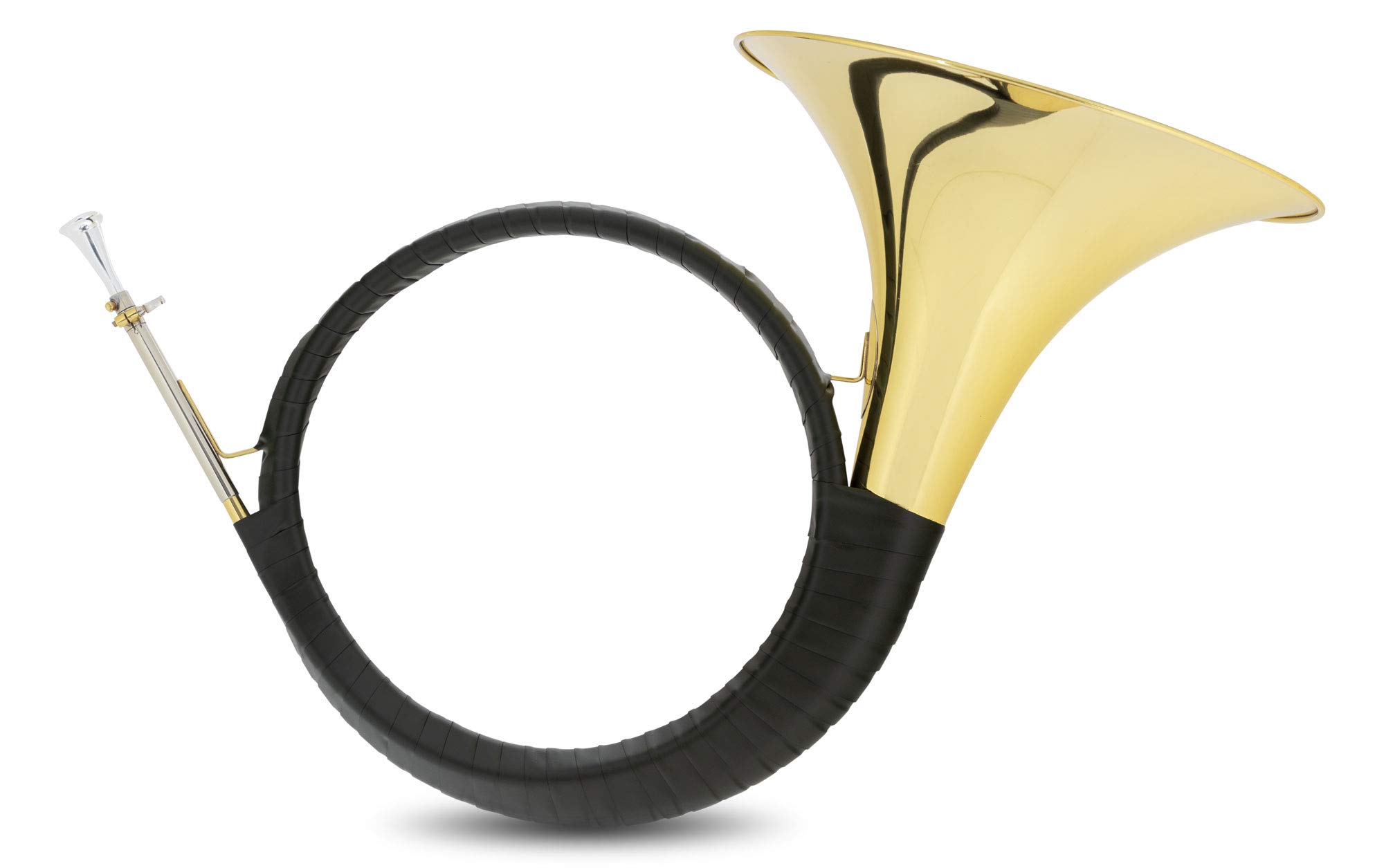 Classic Cantabile PH-400 Bb-Parforcehorn - Cor de chasse et cor de signal avec coulisse - Cor double tour en laiton verni clair - Inclus embouchure et étui léger