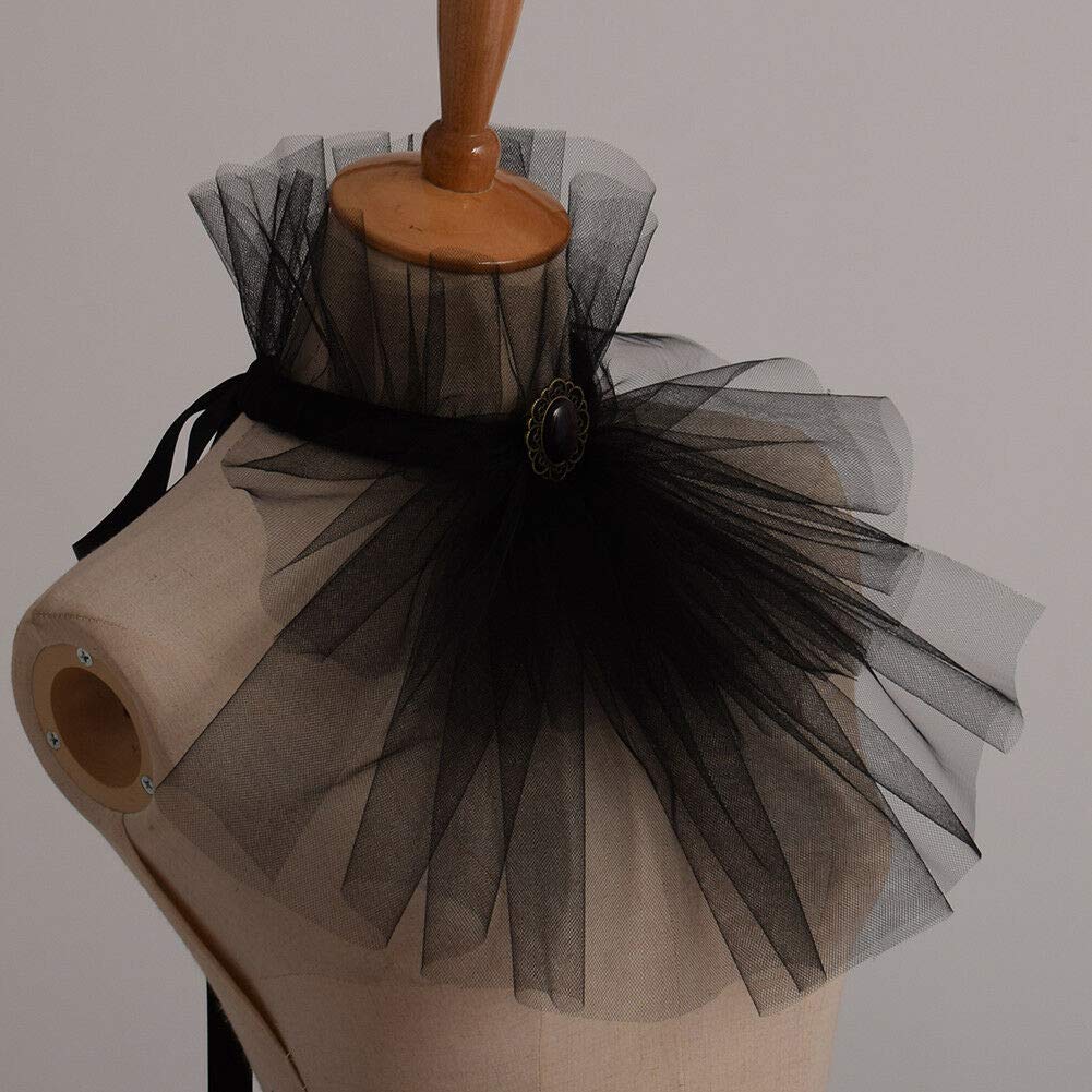 GRACEART Ruffled Detachable Collar Elizabethan Victorian Neck Ruff, Style#6 - Image 6