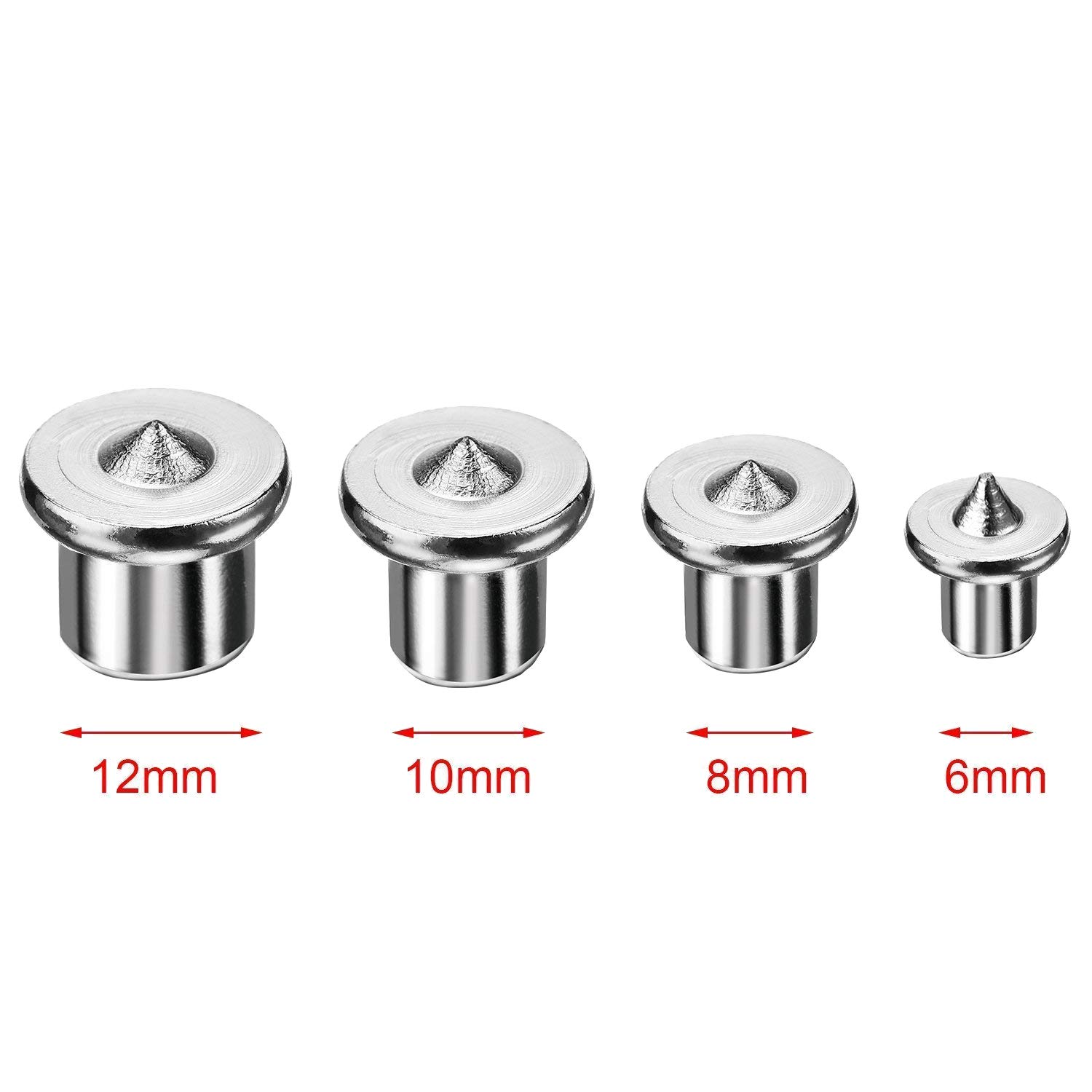 DIY Crafts Pack Of 1x Set, A, 4 Pcs Dowel Drill Centre Points Pin Wood Dowel 6-12 Tenon Cylindrical Portion: 6mm, 8mm, 10mm, 12mm Each Size 1/4, 5/16, (Pack Of 1x Set, A) 3