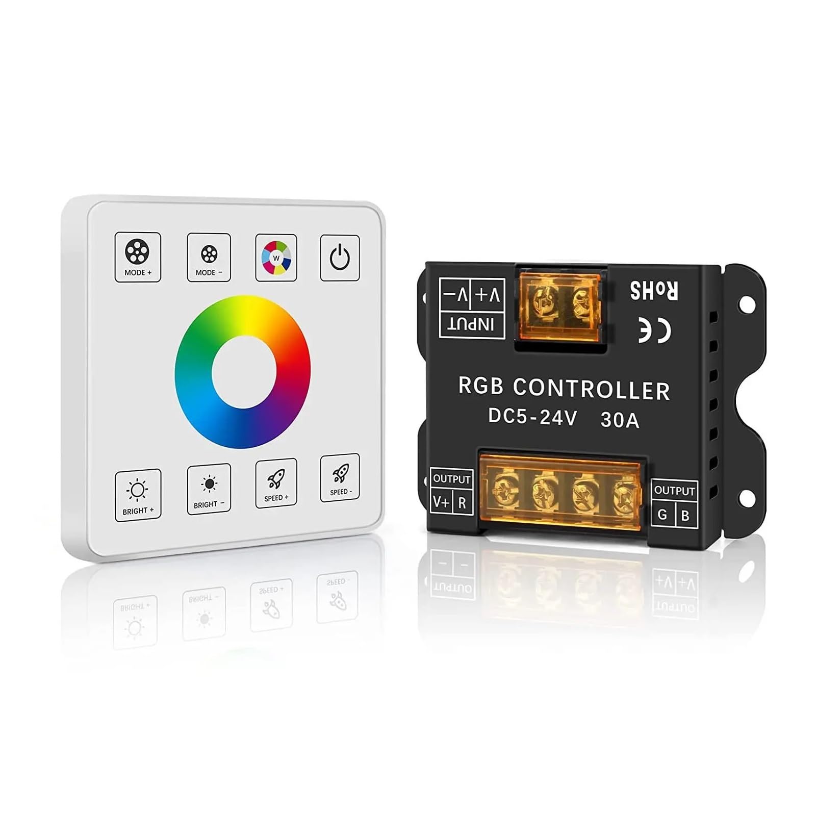 Télécommande variateur LED tactile interrupteur RGBW 12V 24V 30A - 8