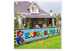 Super Mario Backdrop for Birthday Party - Mario Theme Party Decoration Banner