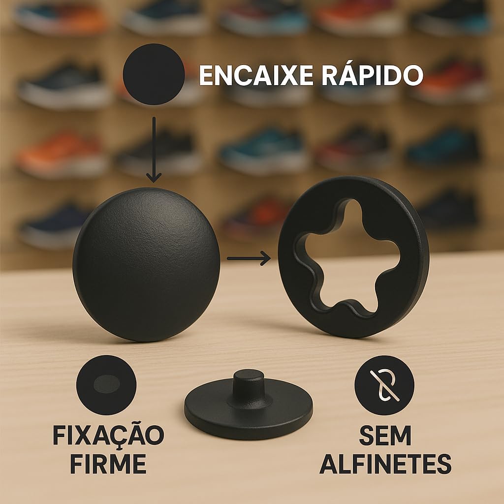 Botões de Fixação Para Número de Peito Corrida – Kit 4 Unidades Reutilizáveis