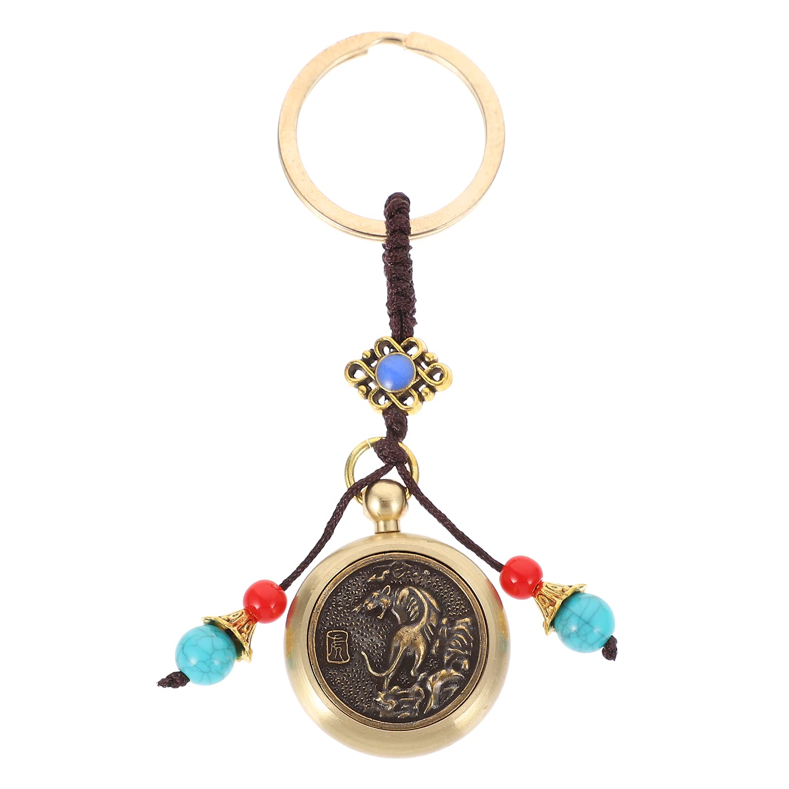 Artibetter 1Pc Metal Design Zodiac Tiger Luck Thing Keychain for Key Decor 2022 (Golden)