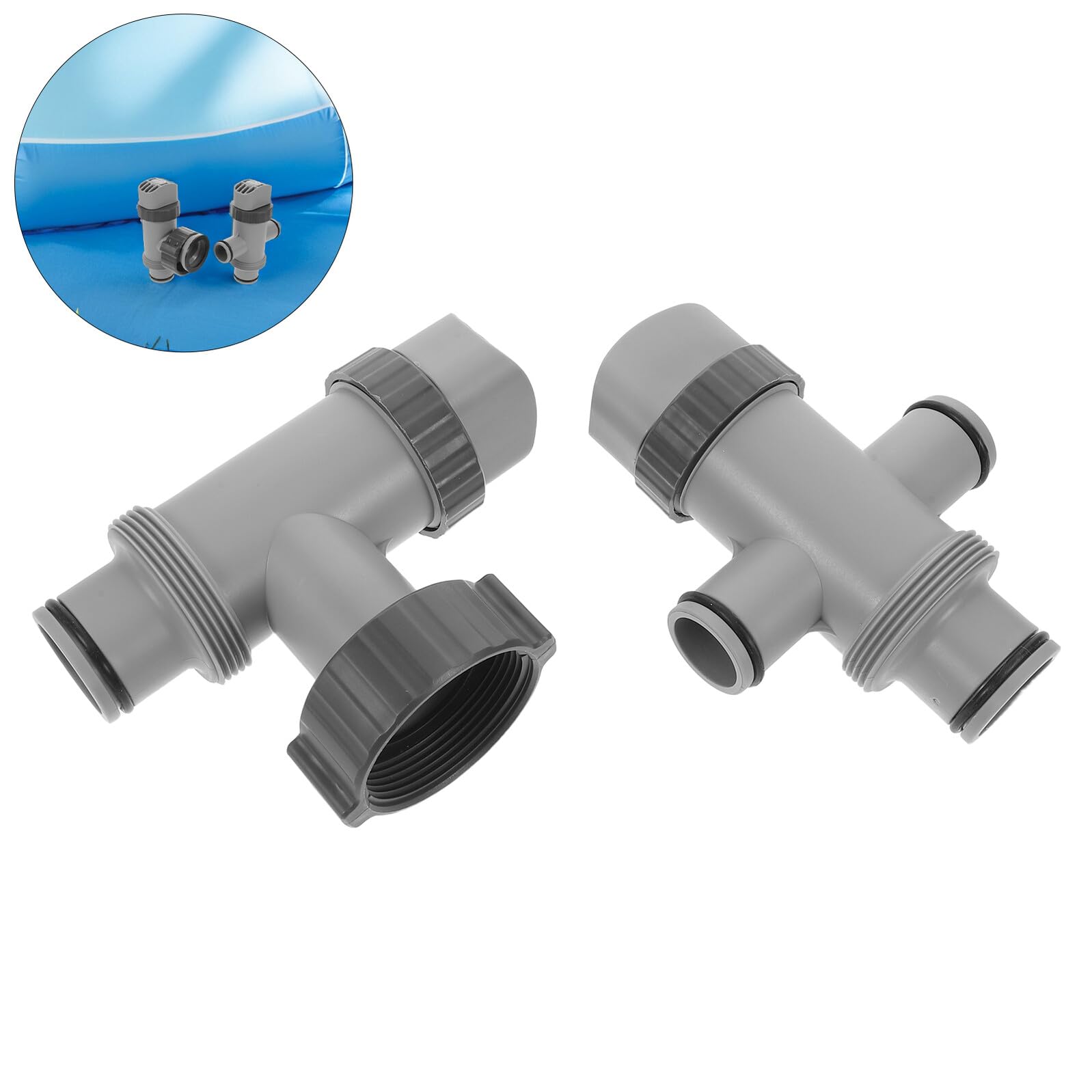 COLLBATH Conjunto Válvulas Émbolo para Piscina Elevada Válvulas Control Flujo Manguera Repuesto Compatible Bomba Filtro Instalación Sencilla y Mantenimiento Práctico