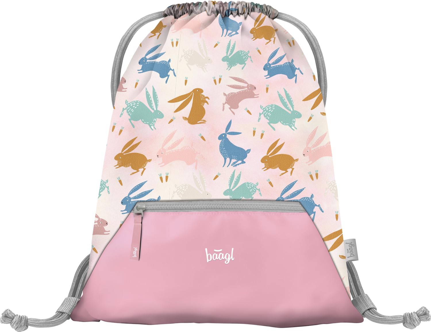 Baagl Mochila escolar para niños y niñas, 3 piezas, mochila escolar Zippy para 1ª clase, mochila escolar primaria con correa para el pecho, mochila escolar ergonómica, Bunny, Juego de mochila escolar
