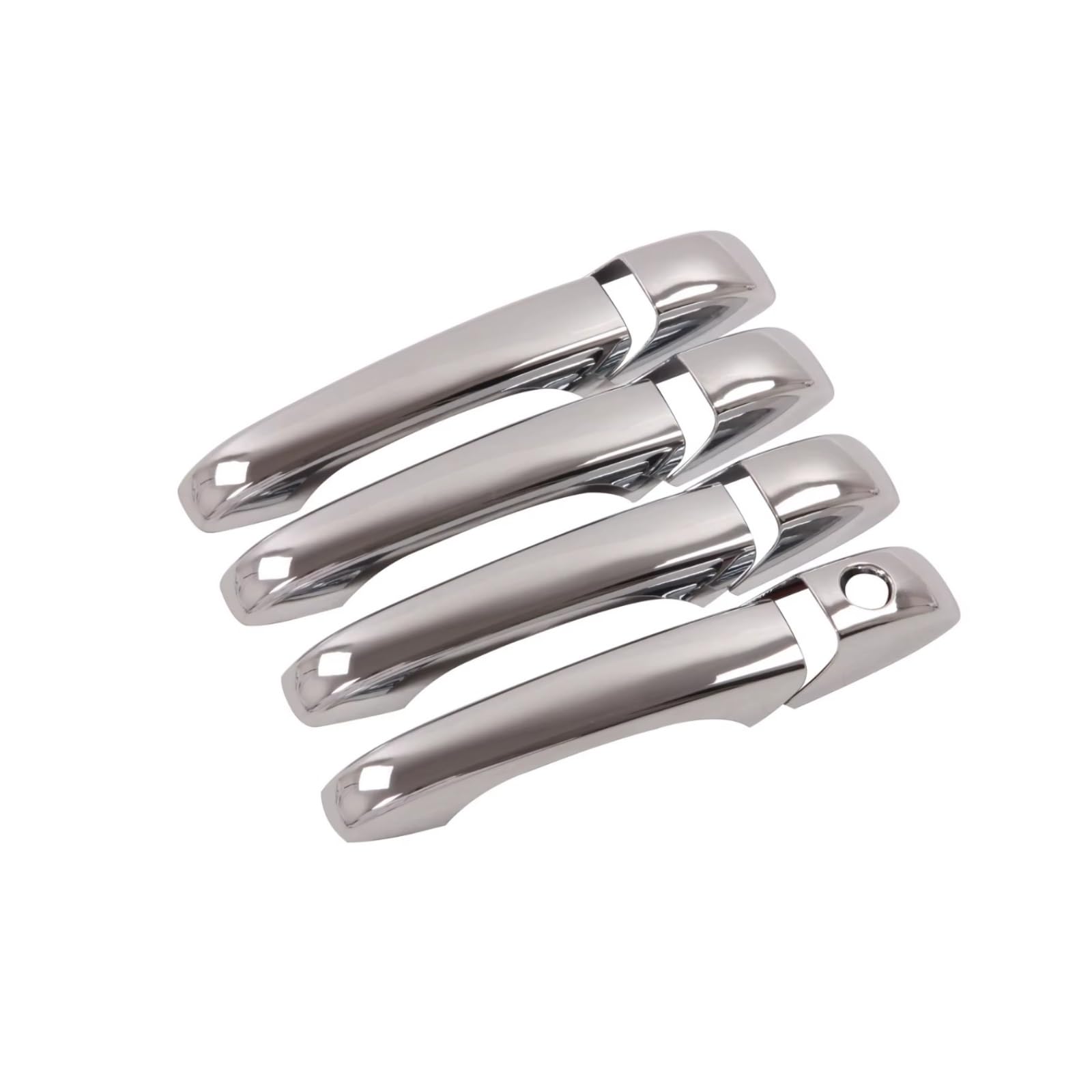Rcuihgfb Silver No Button Door Handle Shell Compatible With Chrysler 300 2005 2006 2007 2008 2009 2010 Car Door Handle Cover Trim Sticker Accessories Set(Silver No Button)