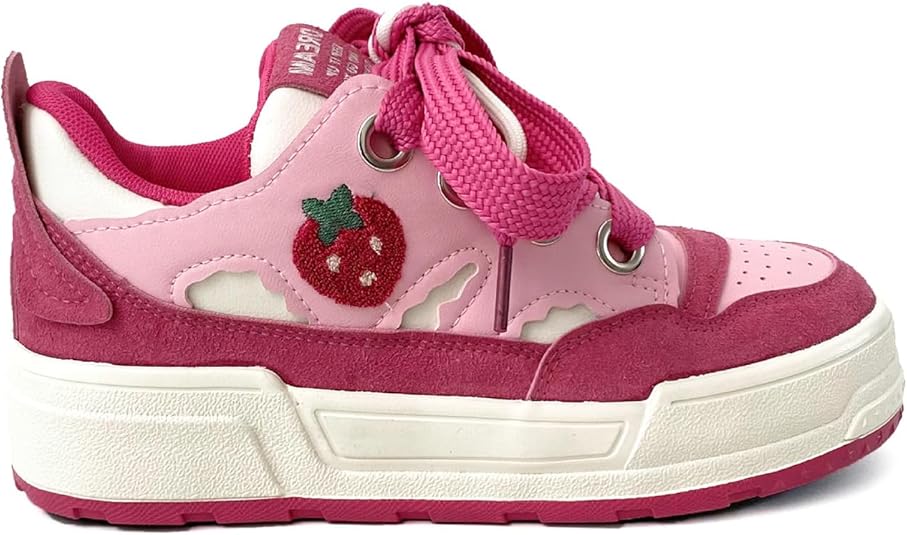 Aelfric Eden Plateau-Sneaker Pink - Leder Skateschuhe Mit Farbblock Design