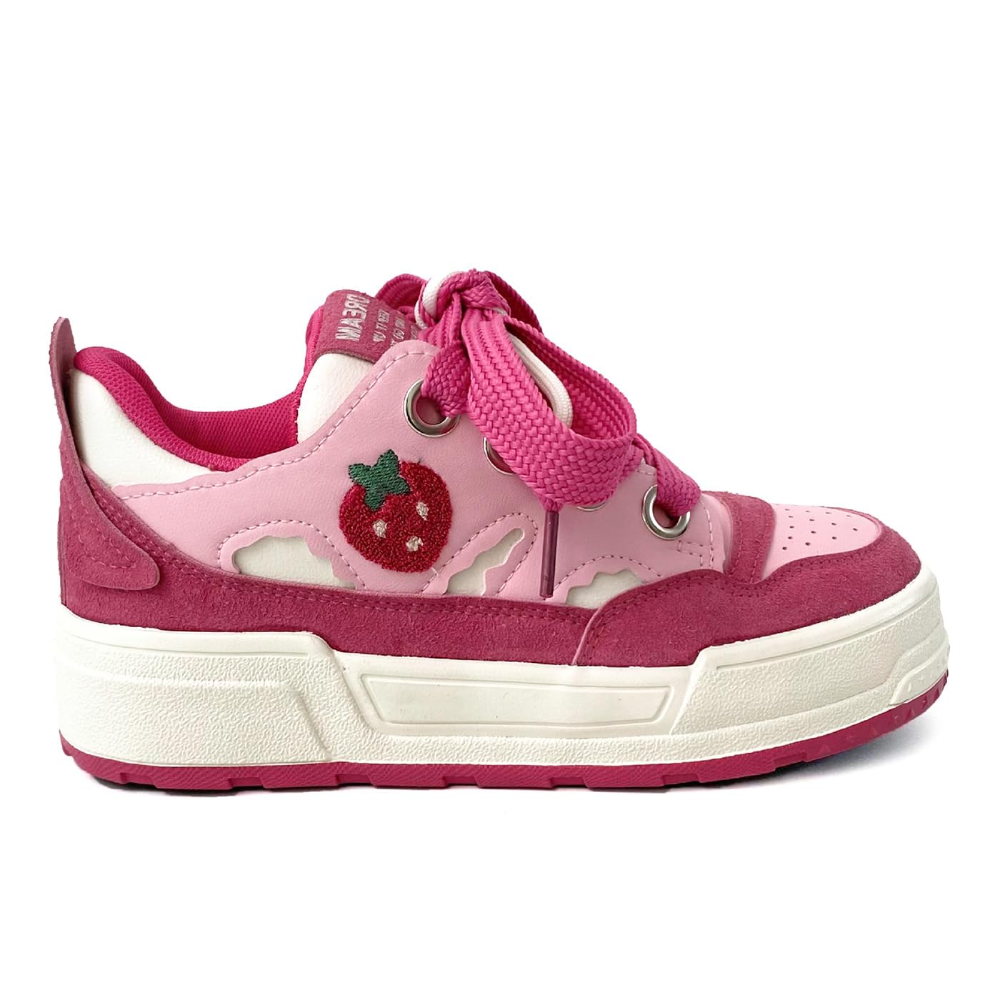 Loizziuy Strawberry Y2K Cute Canvas Shoes Casual Sneakers Sneaker Lace Up Comfort Platform Walking with Zipper for Women Girls