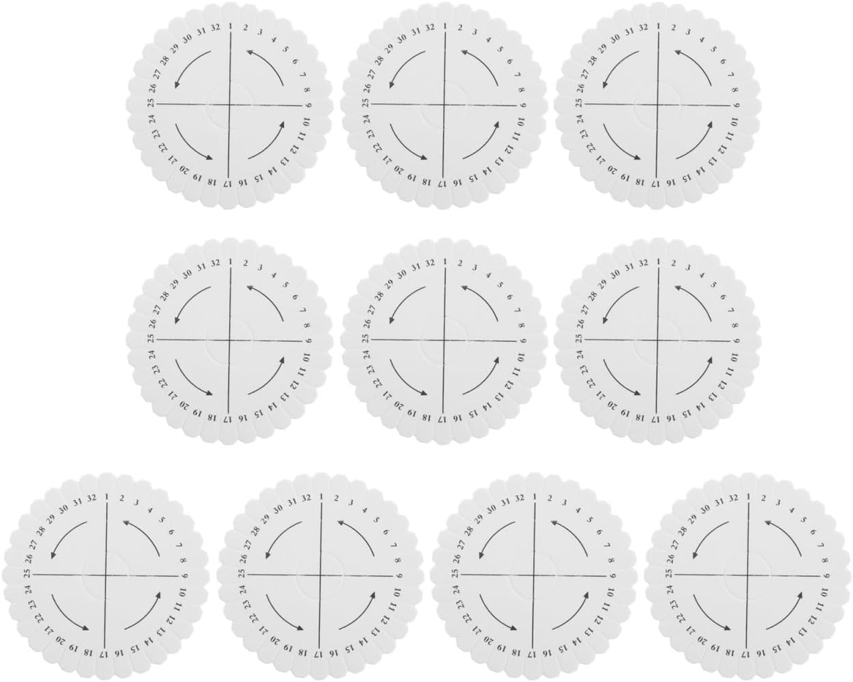 DOITOOL 10 Pcs Kumihimo Disk Foam Braiding Board 32 Slot Round Bracelet Maker Tool Mini Weaving Plate for DIY Jewelry Crafting Supplies
