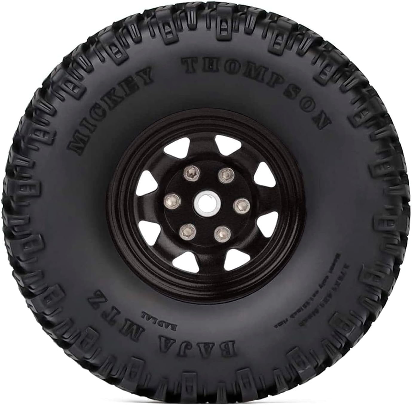 KINGCOO RC, set di 4 cerchioni in metallo RC Beadlock, con pneumatici in gomma, per auto da 1/10 RC Crawler per Axial AX90069 D90 TF2 Tamiya CC01 LC70 LC80 (95 mm, nero)