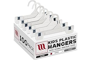 Mainetti 100-Pack 8" Plastic Baby Pant Hangers