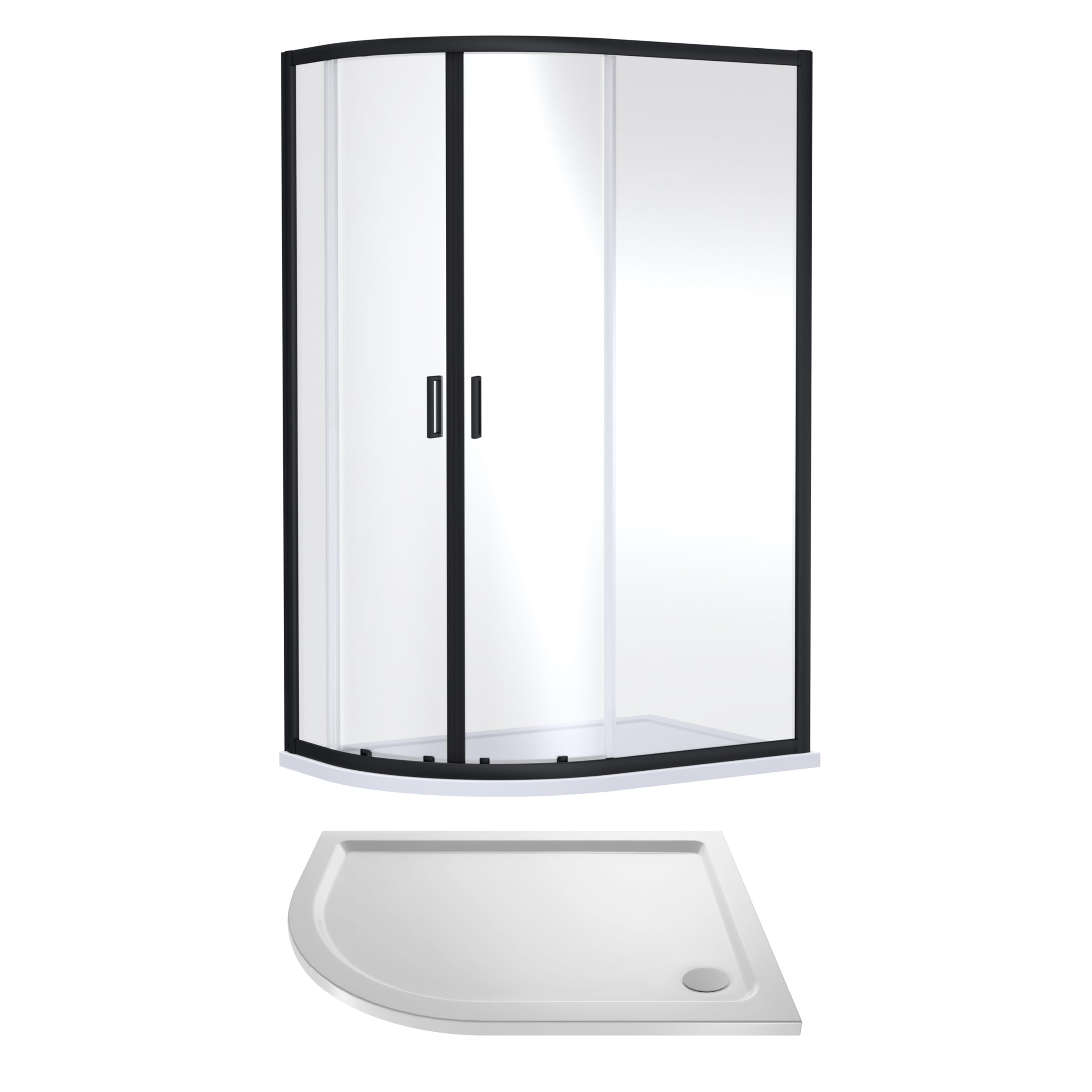 Balterley Left Hand Offset Quadrant Shower Suite With 6mm Safety Glass Enclosure & 1200 X 900mm Tray In Matt Black Frame from B&Q