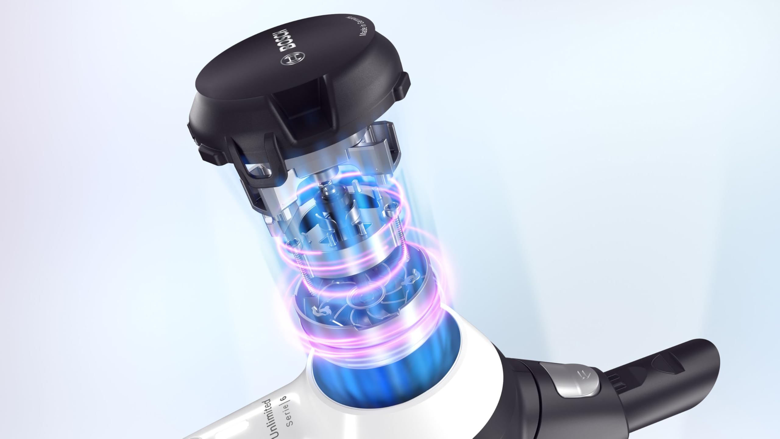 Bosch Unlimited Serie | 6 - Scopa Elettrica Ricaricabile, Aspirapolvere Multifunzione senza Fili e senza Sacco, 18V, Bianco