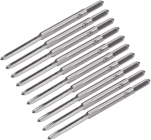 uxcell Juego de 5 pares de grifos métricos de roscado manual M1.6 rosca de 0.014in cónica de paso y grifos de fresado de enchufe, flautas rectas de