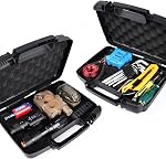 Small Hard Carrying Case with Pluck Foam Interior for iPhone, GoPro, Camera, and More- 14 x 10.4 x 3.5 Inches, Black