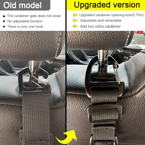 Image of Car Headrest Hooks, Backseat Storage Organizer Hangers, Universal Vehicle Seat Back Hooks, 4 Pack