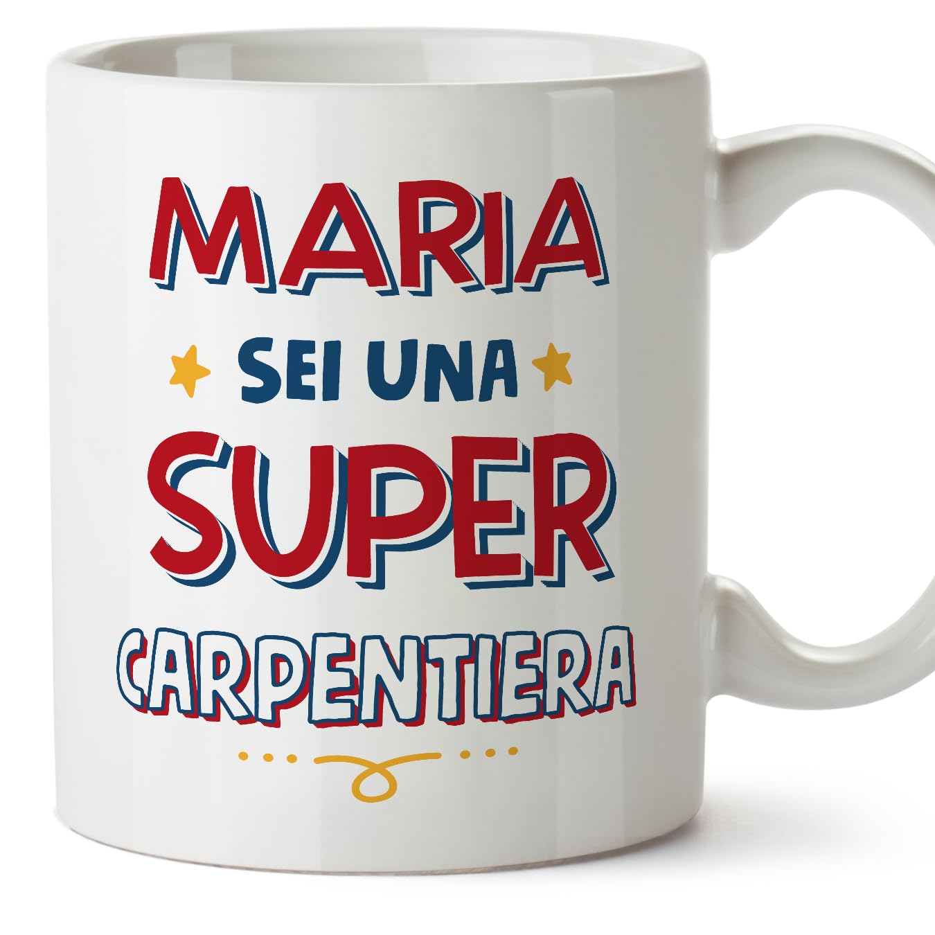 MUGFFINS Personalised Mug for Carpenter Woman - in Italian - Sei Super - Funny Custom Gift for Colleagues - Ceramic 11oz Mug
