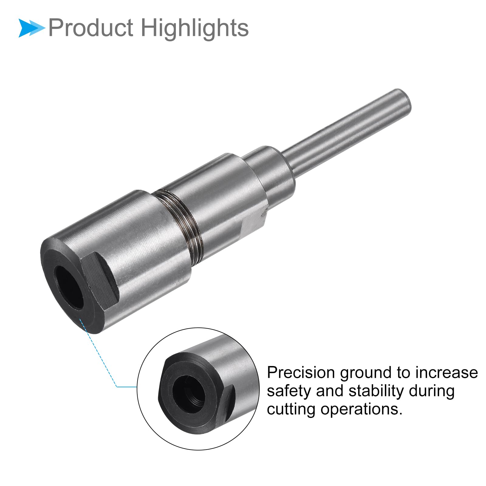 CoCud Router Collet Extension Rod Converter Adapter, 6mm to 6mm 1/5 Shank, Milling Rod Chuck Extender - Image 4