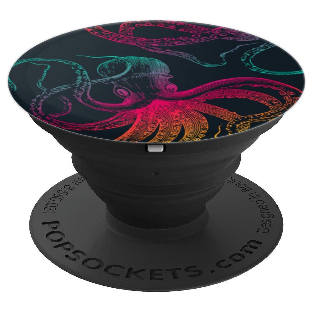 90s Gradient Octopus Sea Life Animals Cool Ocean gifts PopSockets PopGrip: Swappable Grip for Phones & Tablets