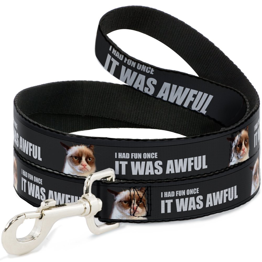 Laisse Grumpy Cat pour chien robuste et originale accessoire de promenade drôle 1m80
