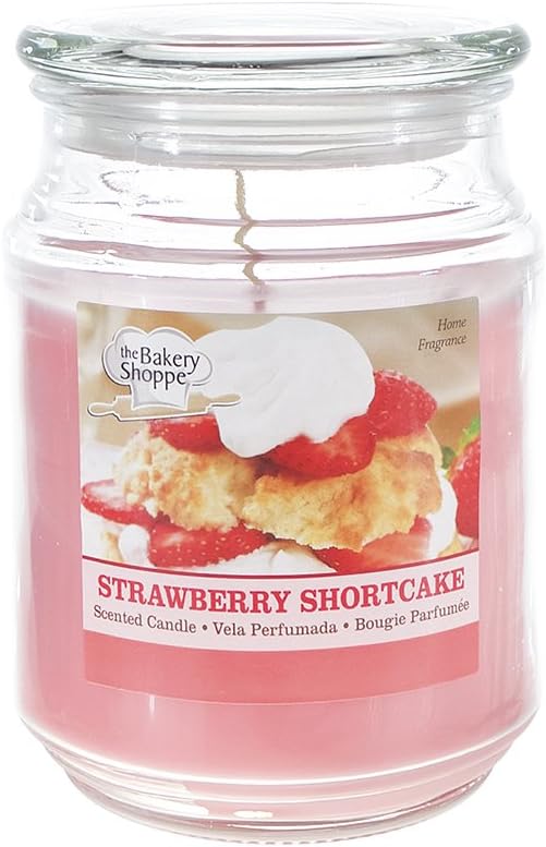 Scented 18 Ounce Glass Jar Container Candle - Strawberry Shortcake