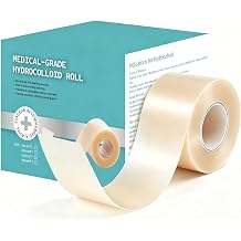 Hydrocolloid Roll Dressing Roll 2in*11.8ft  Waterproof Skin Friendly Wound Care Tape Custom Trimmable Patch for Acne Foot Blisters Small Wounds and Sensitive Skin