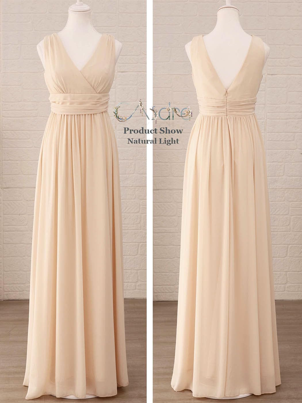 CASDRE Women's V Neck Sleeveless Maxi Dress Long Split Prom Gowns High Waist A-line Evening Party Dresses - Image 4