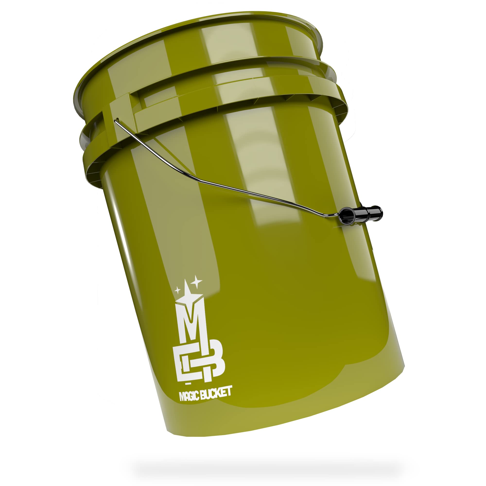 MAGIC BUCKET Wash Bucket for Car Hand Wash Khaki 5 US Gallons Approx. 20 Litres Compatible with Grit Guard, Detail Guardz Dirt Lock, Chemical Guys Dirt Trap, Gamma Lid