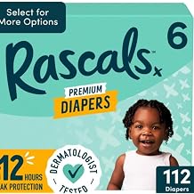 Rascals Premium Diapers, Size 6, 112, Count