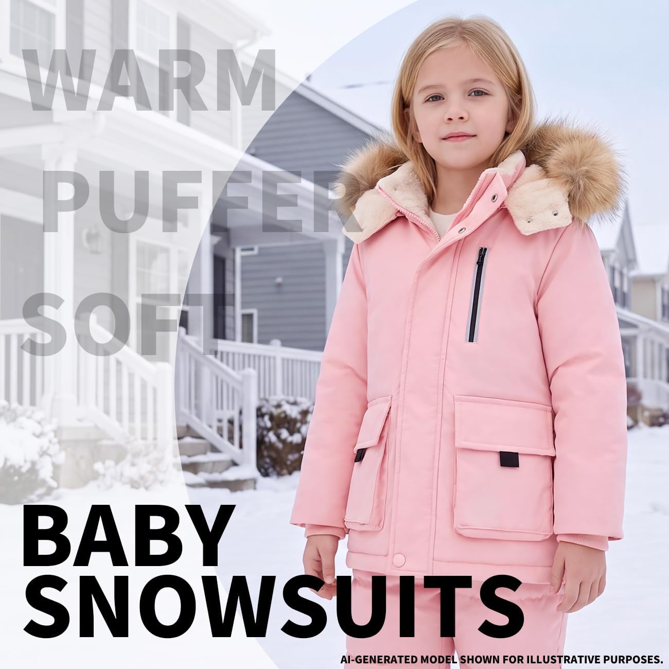 Toddler Snow Suit Baby Boys Girls Snowsuit For Kids Winter Coats