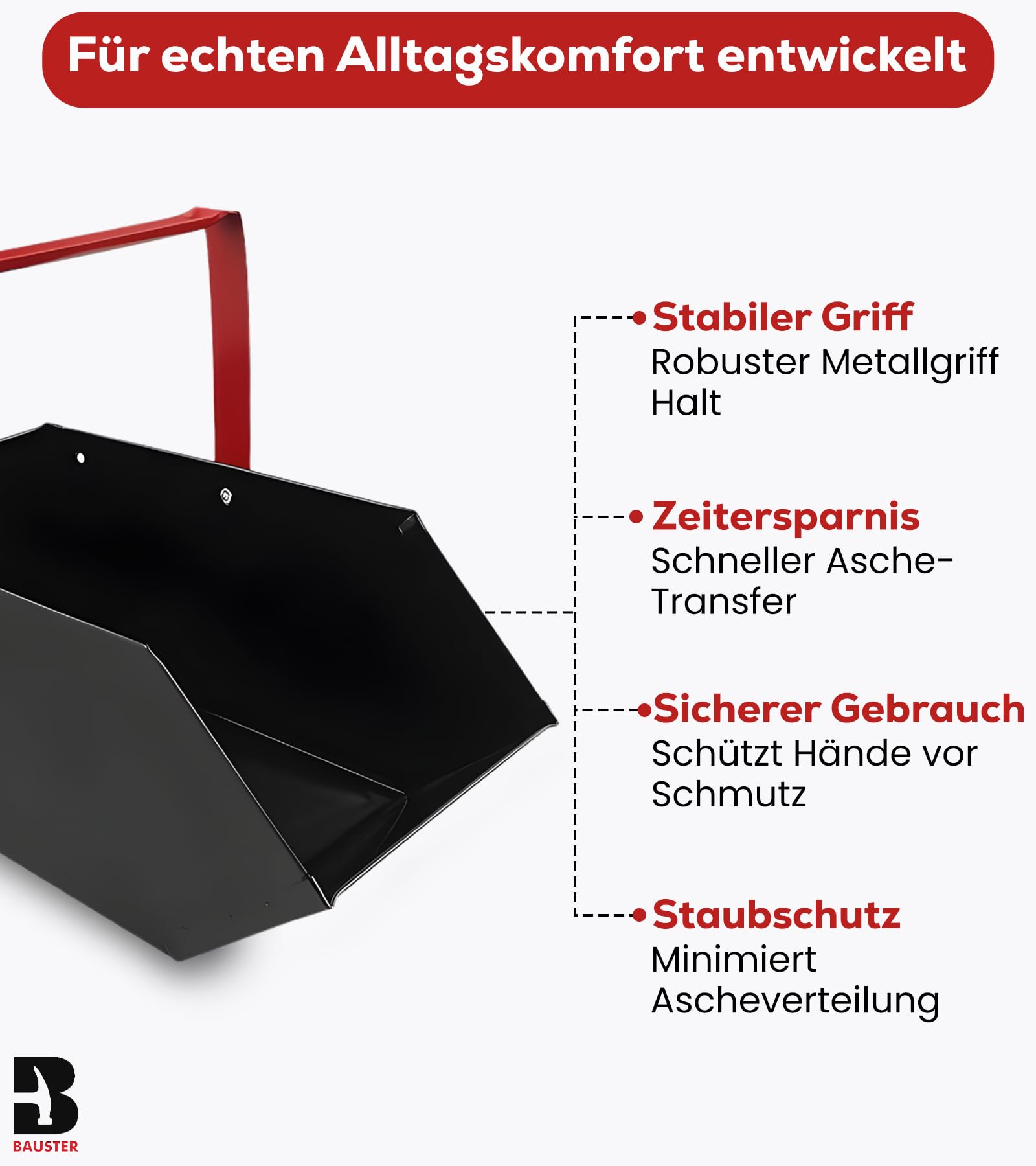 Aschekasten Kohlenkasten/Aschebehälter 43 x 23 x 21 cm Briketts Holz Koks Aschebehälter Kamingrill Zubehör Kohlewanne Kohlenschütte Abtransport Lagern Ascheschale Kamin Kasten