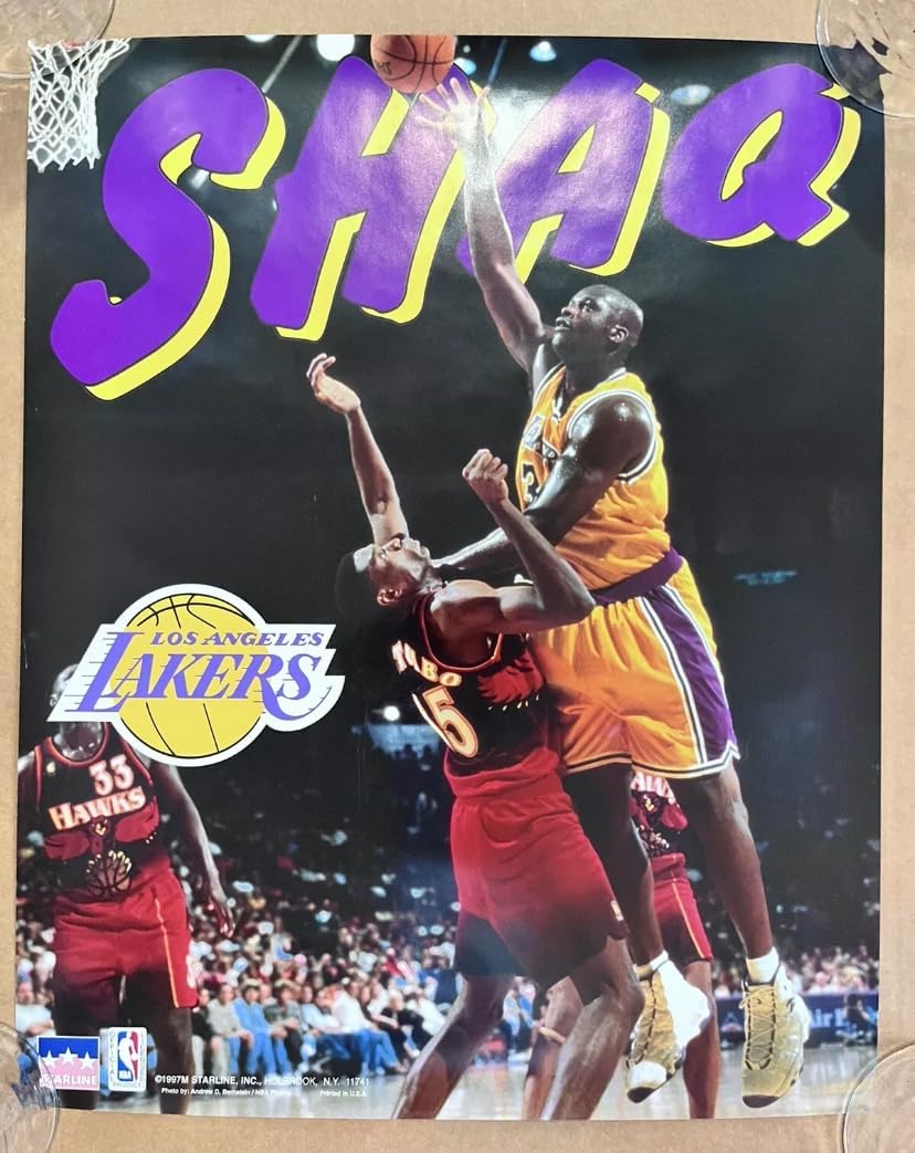 Shaquille O'Neal poster vintage basketball pinup NBA Shaq 1997 starline