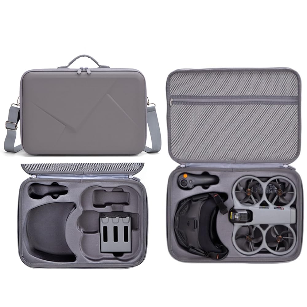 Avata 360 Gogle N3 futerał, przenośna torba podróżna o dużej pojemności torba na ramię wodoodporna PU pokrowiec ochronny pudełko do DJI Avata 360 Motion Fly More Combo akcesoria organizer, Szary