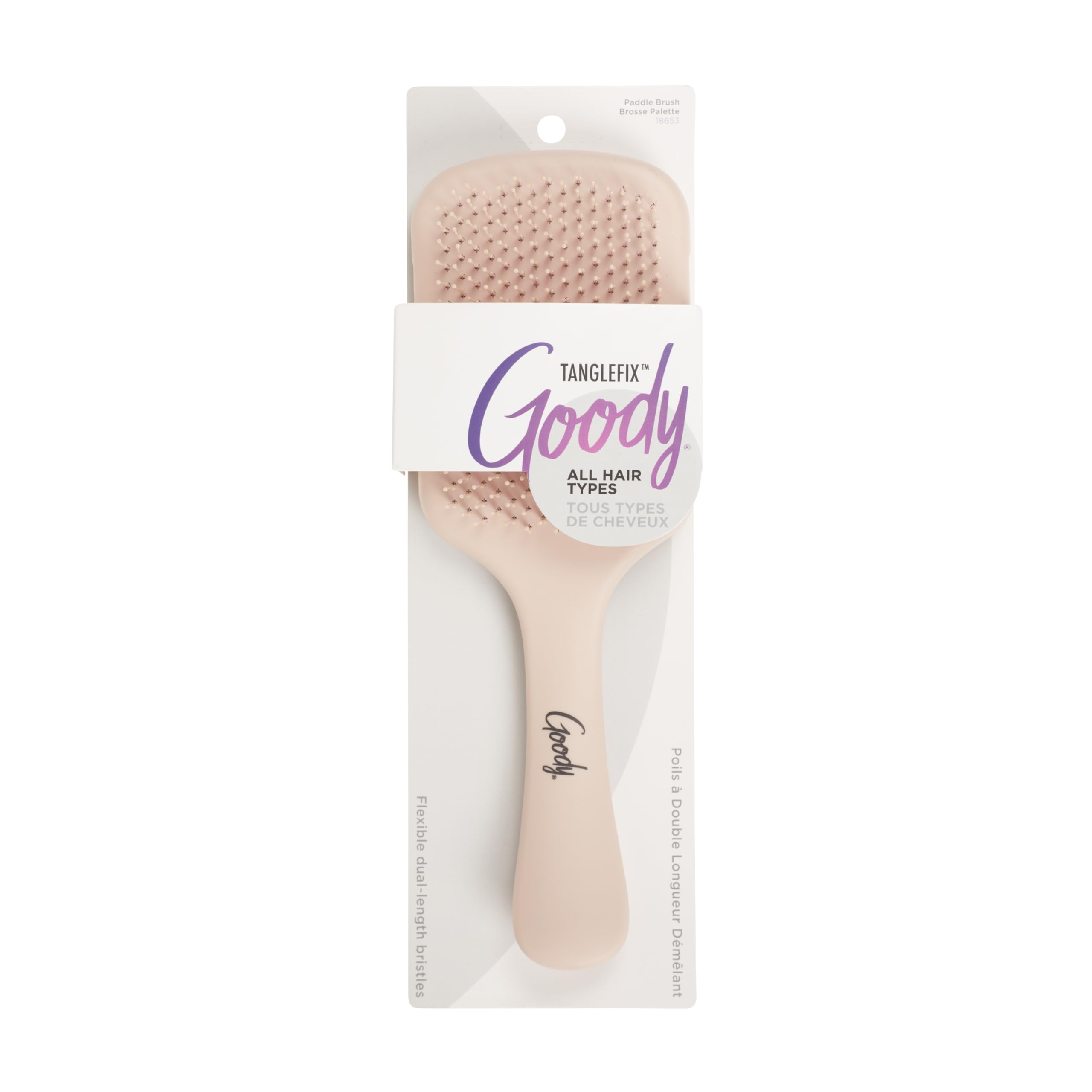 Goody TangleFix Detangler, Paddle Brush with Dual-Length Bristles, Use as a Detangling or Wet or Dry Styling Brush, Tackles Tangles & Knots, All Hair