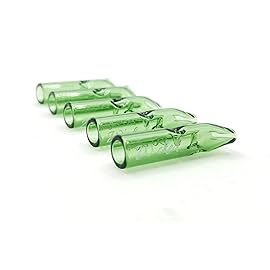 5PCS Reusable W\'cked Glass Filter Tips for Pre Rolled Rolling Paper Cones, Slim Cigarettes, Glass Rolling Tip Mouthpieces (Green)