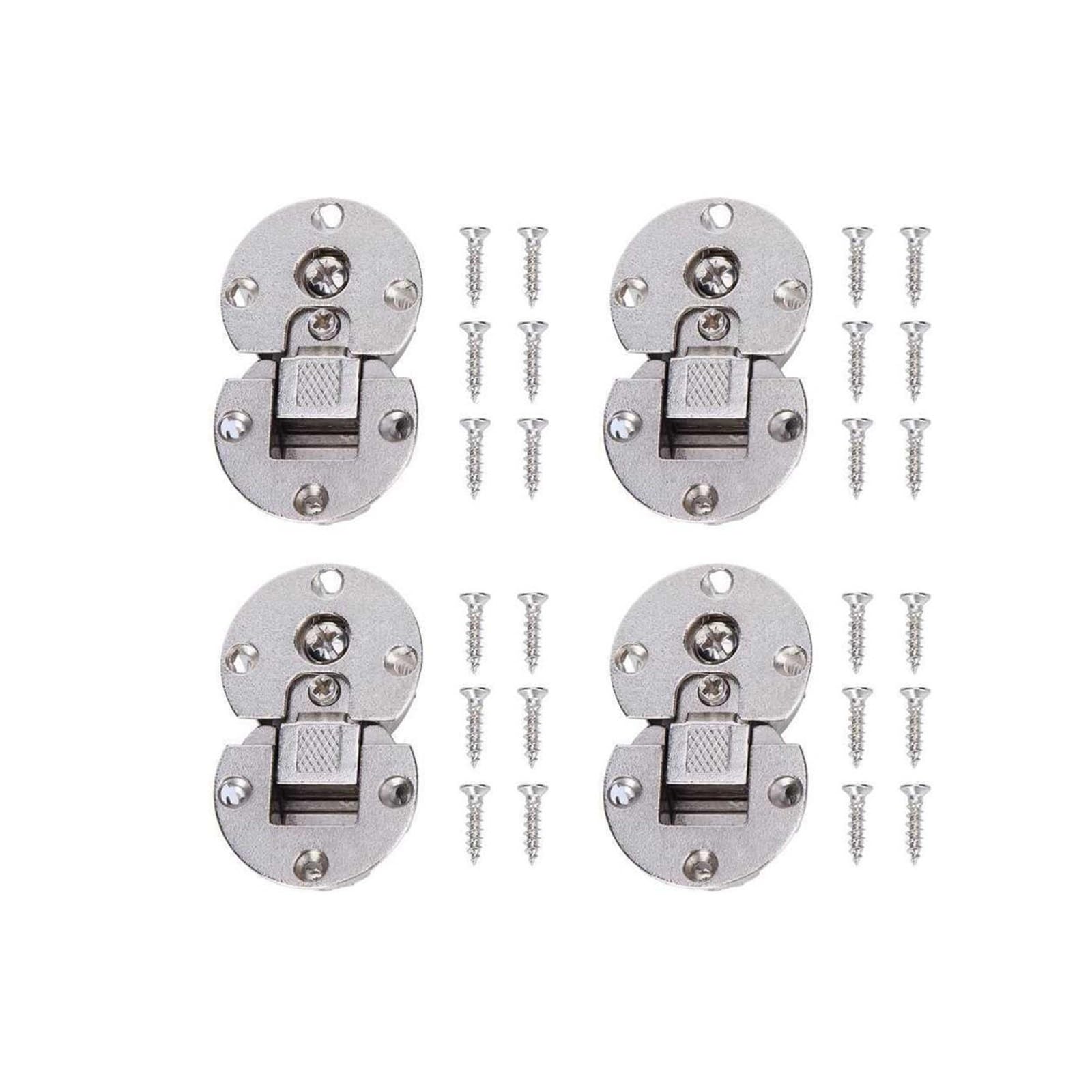 4Pcs Semi-Circular Flip Hinges, Hidden 90-Degree Wooden Furniture Accessories, Wardrobe Cabinet Door Hinges.