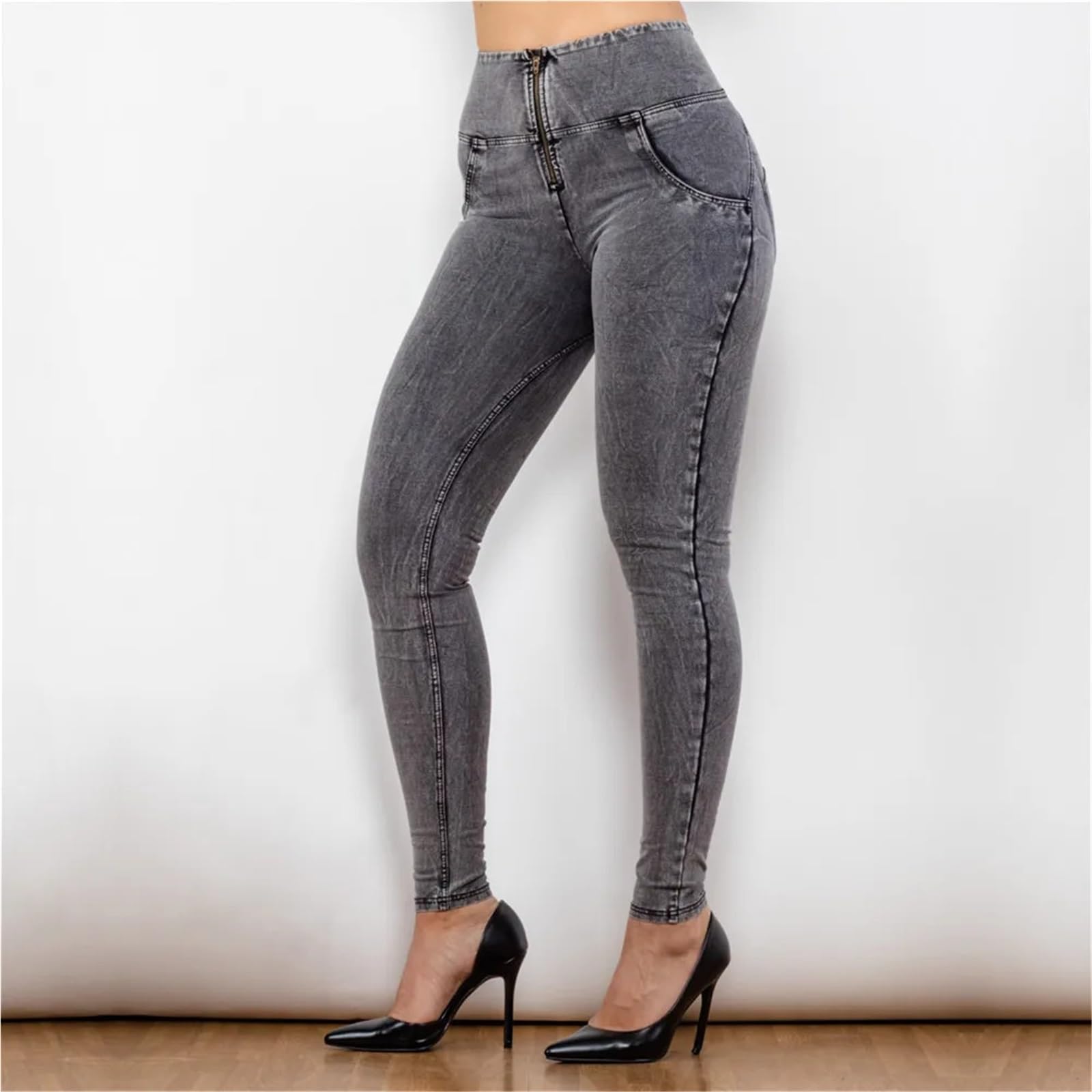 Pantalón Vaquero Mujer Jeans de Talle Alto Slim Fit Vaquero con elevación vago for niñas Push Up Elegante Cuerpo Entero for Mujer(XXS)