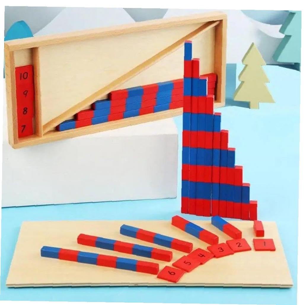 Amazon.co.jp: モンテッソーリの子供の数字の棒赤と青の数字の棒子供の