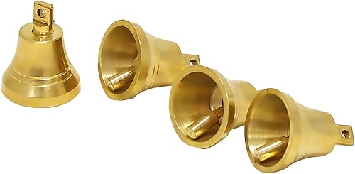 Miniatura 6 de Wonderlist Handicrafts Campanas pequeñas de latón indio para decoración de puerta del hogar, manualidades, campanas de Navidad, campanas de mascotas