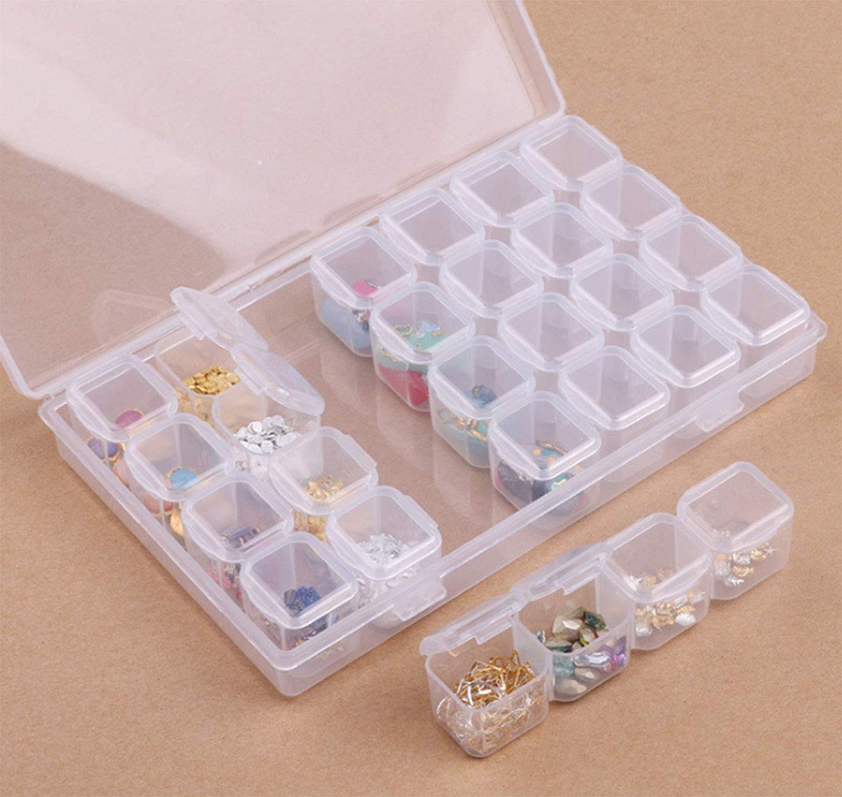 28 Grids Diamond Embroidery Box Diamond Paint Accessory Case Clear
