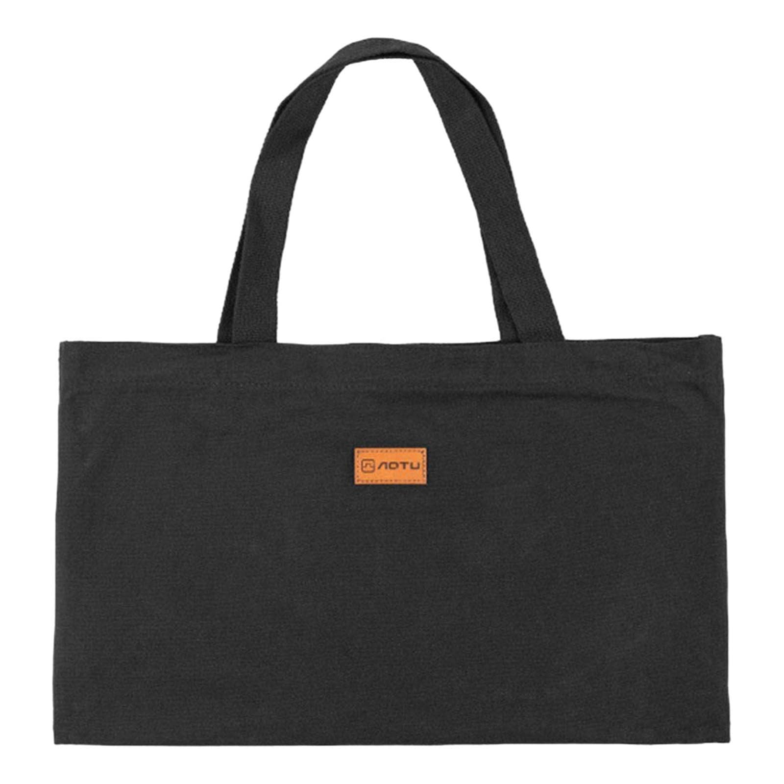 Black Canvas Women Shoulder Tote Bag Picnics Retro Durable-image-45