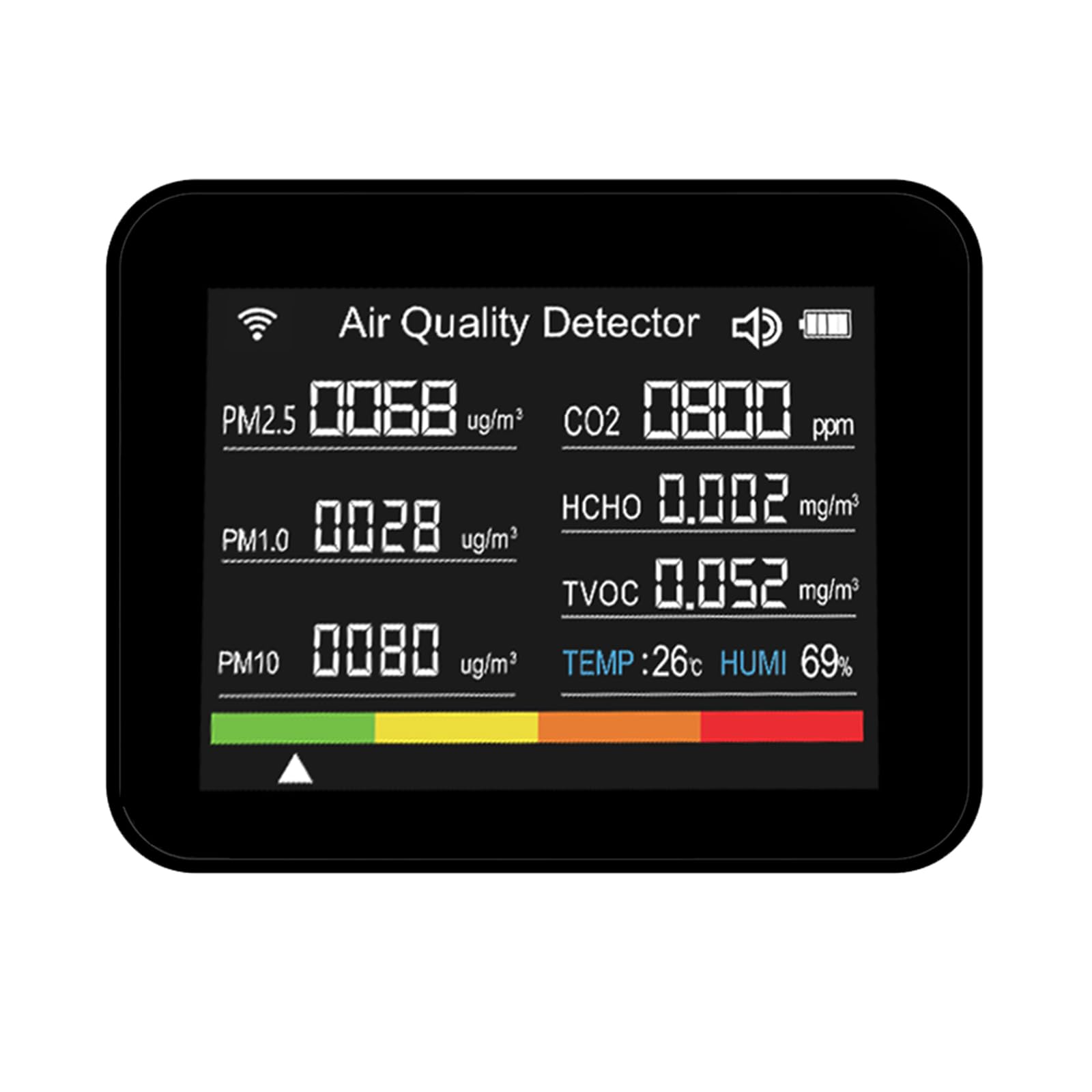 Innovatives Hygros Thermometer Messgerät 13 in 1 Luftqualitätstest TVOC HCHO Messgerät für PM2.5 PM1.0 CO2